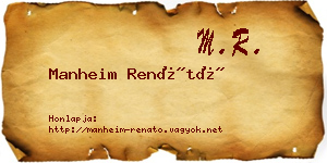 Manheim Renátó névjegykártya